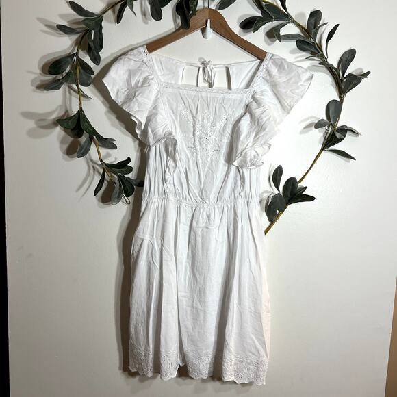 Old Navy White Flutter Sleeve Dress - Picture 1 of 6